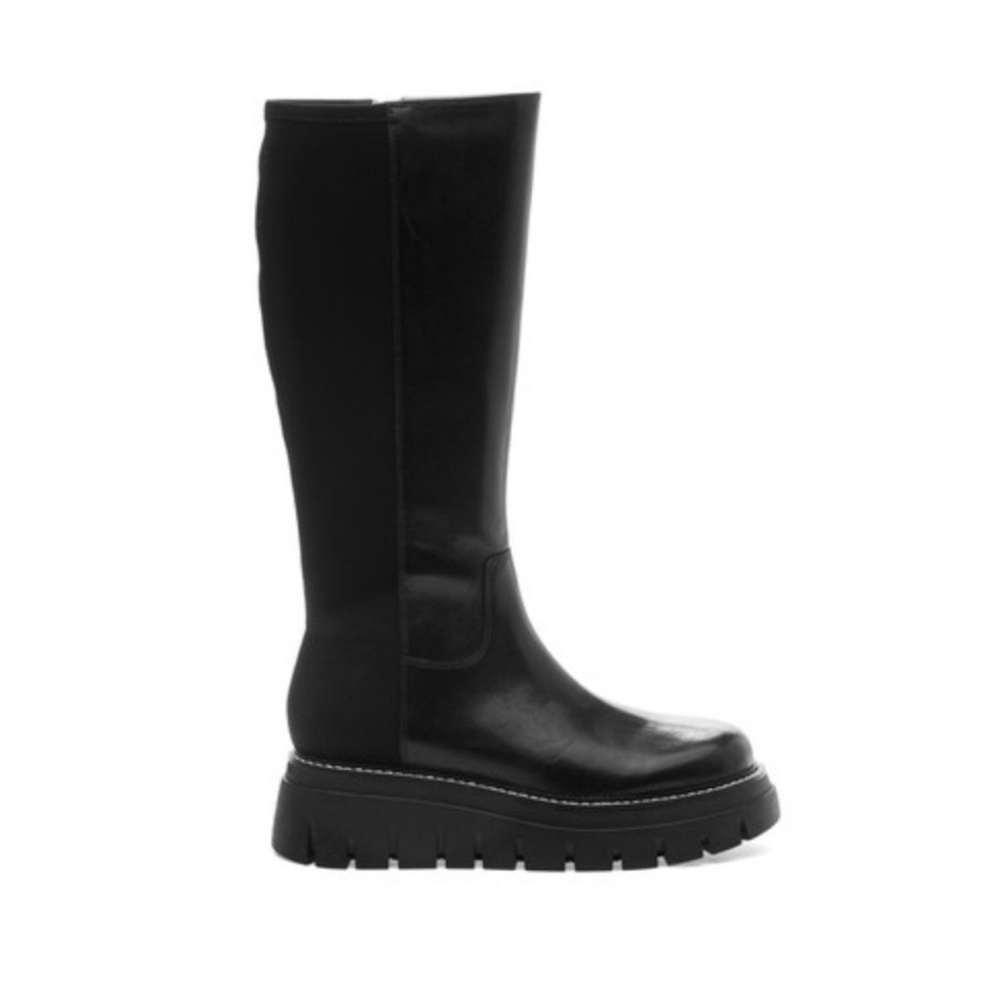 NWT J/SLIDES TYRONE Black Leather Knee High Boot - Picture 2 of 12